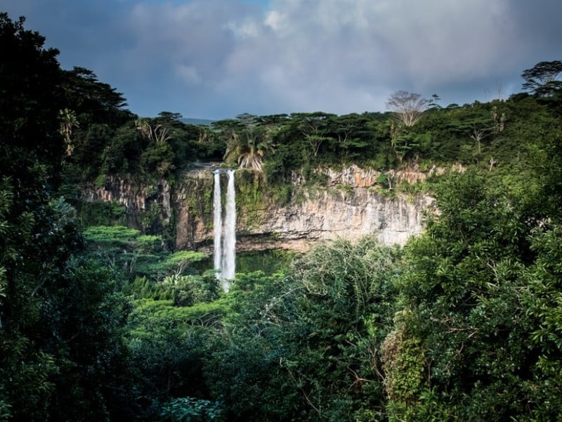 jungle waterfall in Mauritius
