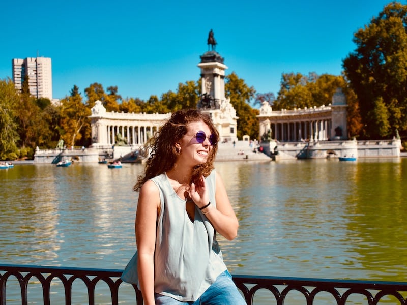 A young woman enjoying the sun in Madrid