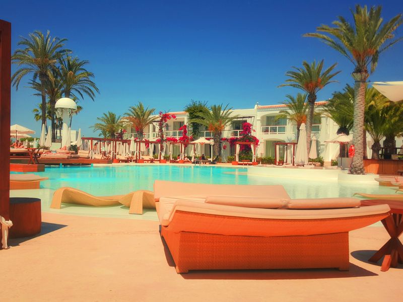 A sunny resort pool.