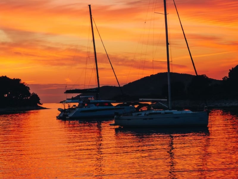 sunset on the pakleni islands