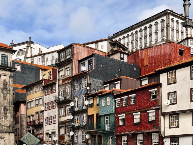 tiled buildings in Porto