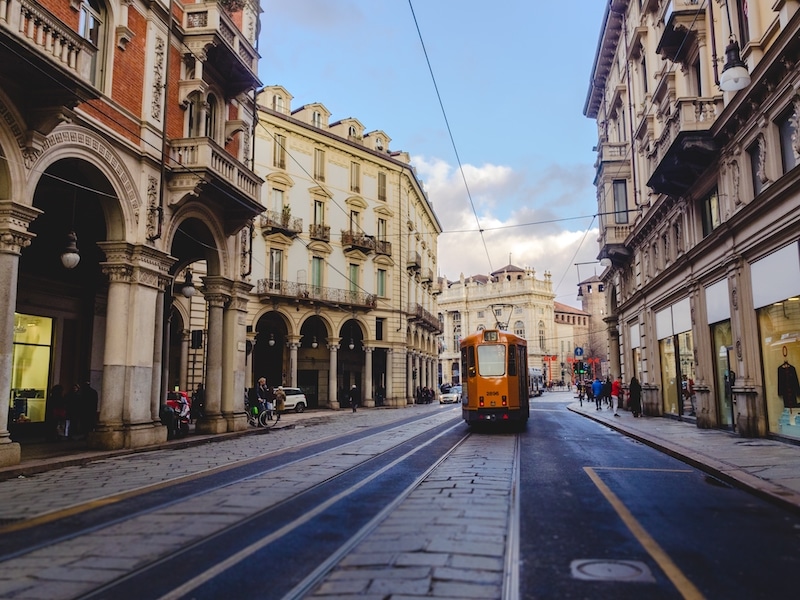 a tram in Turin