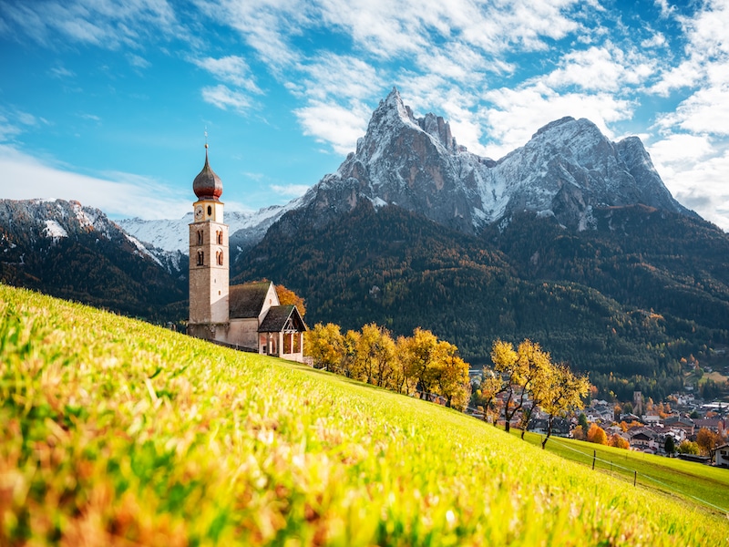 church at the dolomites