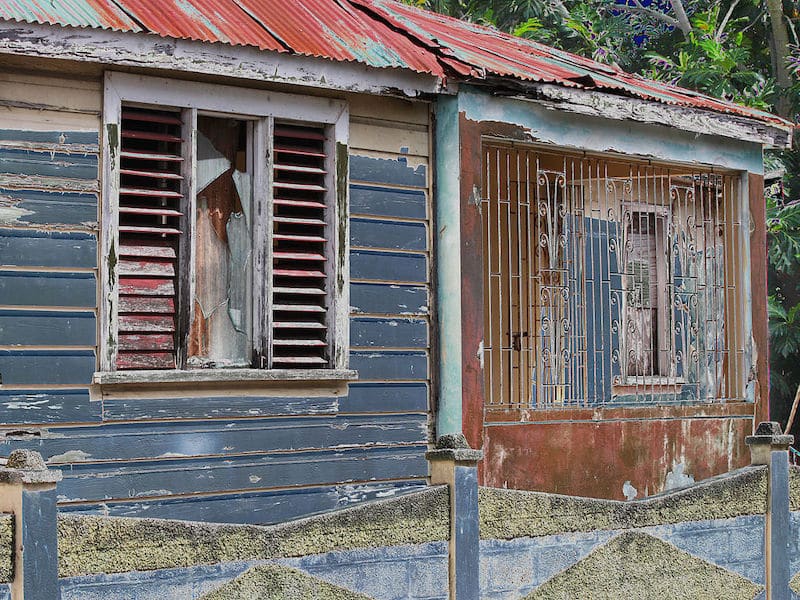 Typical slum in the Caribbean