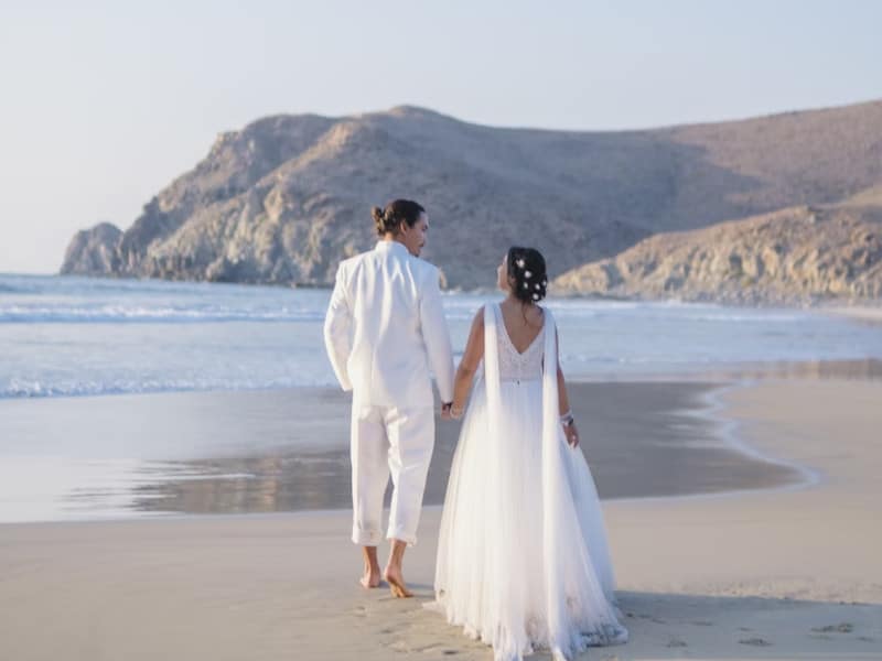 couple getting married on the beach