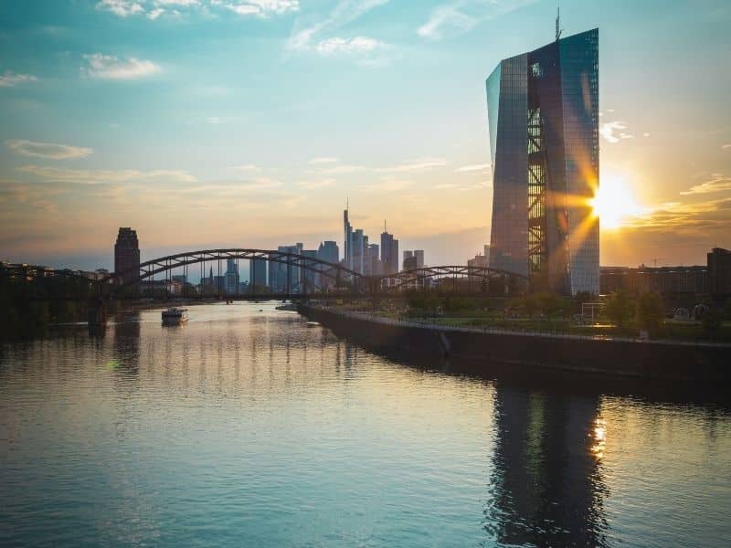 Frankfurt city sunset