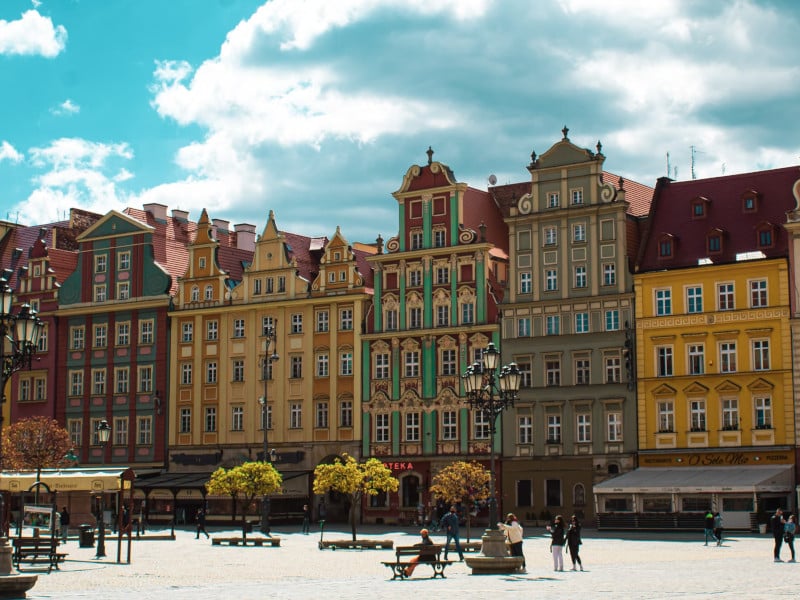Colorful buildings in Wroclaw
