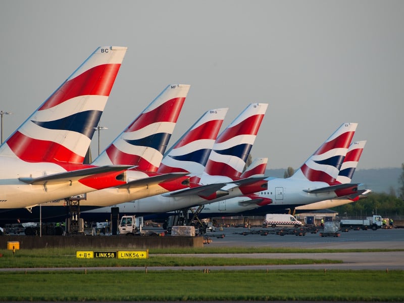 Heathrow airport BA planes
