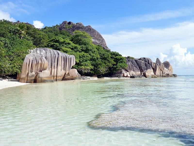 The Seychelles coastline